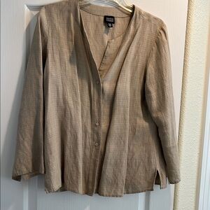 Eileen Fisher Tan Blazer Lightweight Versatile Design